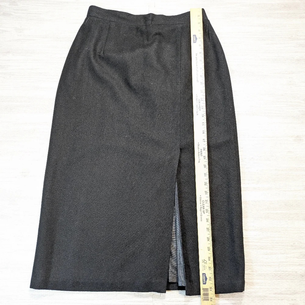 Vintage 80's Women’s Sag Harbor Wool Maxi Skirt Lined Black Classic Career Sz 14